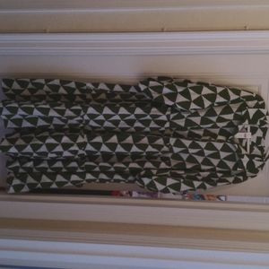 Women's Plus size 3x Maeve dress by Anthropologie- green and white